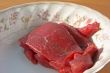 Raw beef slices