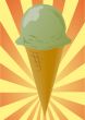 Pistachio ice cream cone