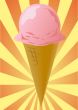 Strawberry ice cream cone