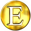 3D Golden Letter E