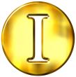 3D Golden Letter I