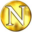 3D Golden Letter N