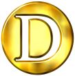 3D Golden Letter D
