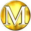 3D Golden Letter M
