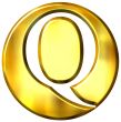 3D Golden Letter Q