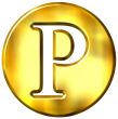 3D Golden Letter P