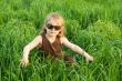 The child in a grass