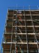 Construction site and scaffolding