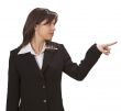 Woman pointing to something