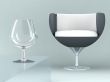 glass and armchair
