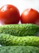 Tomatoes and cucumbers