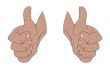 Approving gesture hand