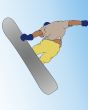 Snowboarder jumping