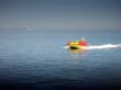 powerboat crossing line of vision