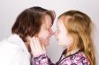 grandmother and grandchild face to face
