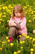 pretty girl in dandelions