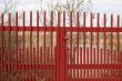 red iron fence