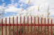 red iron fence