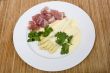 White asparagus with ham and hollandaise sauce