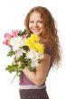 girl with flowers