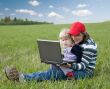 mother and daughter with laptop