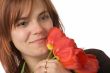 woman with tulips