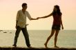 silhouette of happy young couple
