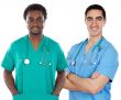 African and caucasian doctors
