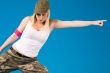 Blond sexy girl witha dance move