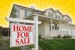 Home For Sale sign with Yellow Star-burst Background.