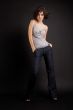 brunette girl posing on dark background