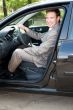 businessman at the wheel