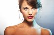portrait of girl with red lipstic