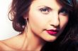 portrait of girl with red lipstic