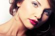 portrait of girl with red lipstic
