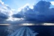 Stormy clouds over ocean