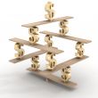 Financial balance. Stable equilibrium. 3D image.