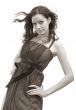 beautiful girl in brown dress