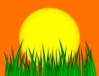 Sun and Grass Illustration