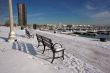 Empty Snowy Bench in Chicago