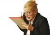 Female Erases Mistake on her Notepad
