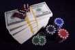 Hundred Dollar Bills, Red Dice & Poker Chips