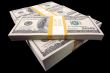 Hundred Dollar Bills On A Black Background
