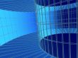 3d blue abstract tunnel from a grid