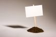 Blank White Sign in Dirt Pile