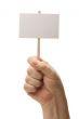 Blank Sign In Fist On White