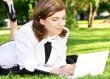 office lady in park