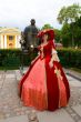 lady in red dress