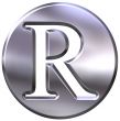 3D Silver Letter R