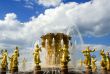 Golden fountain in the park